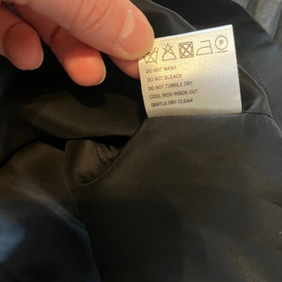 Sachin + Babi Silk Blend Pleated Collared Long Sleeve Lace Dress Black Size 8 - Picture 7 of 7